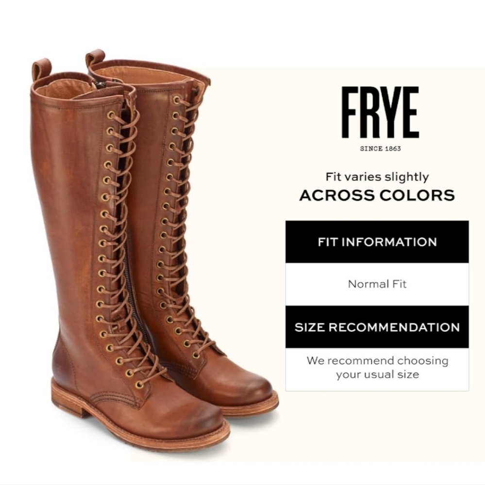 Frye Black Leather Lace Up Boot Brown NEW Combat